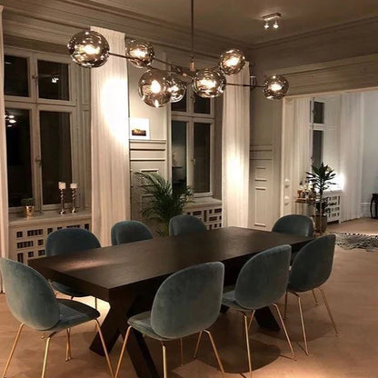 Modern Sputnik Smoky Gray/Amber Glass Branch Chandelier for Kitchen Island/Dining Room