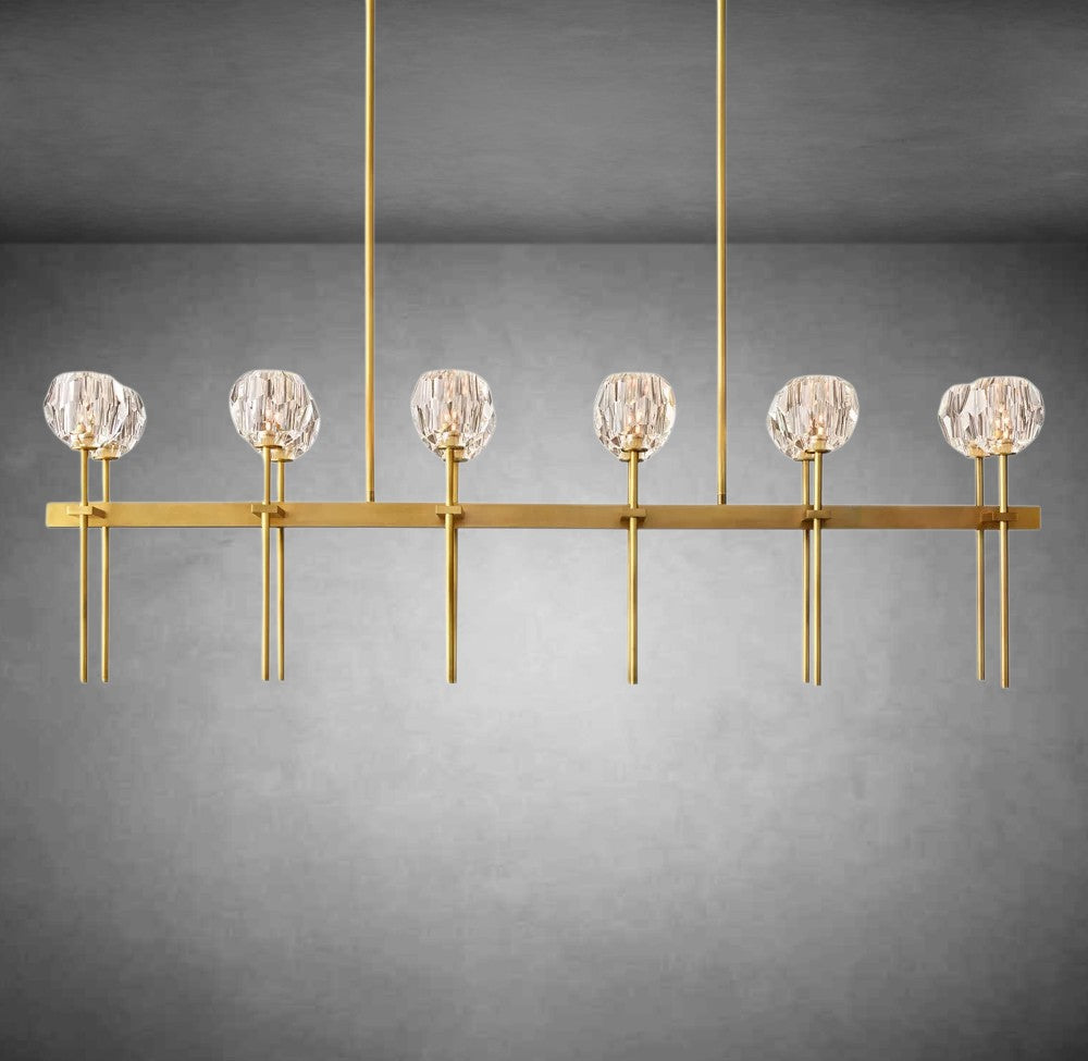Boulo De Cristal Glass Double Linear Chandelier