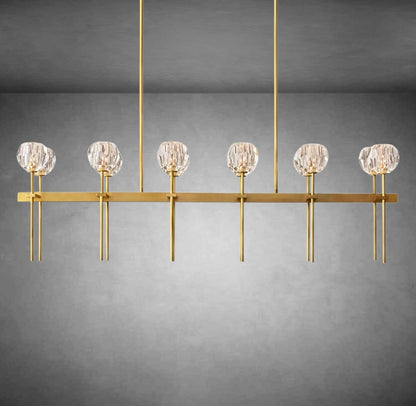 Boulo De Cristal Glass Double Linear Chandelier