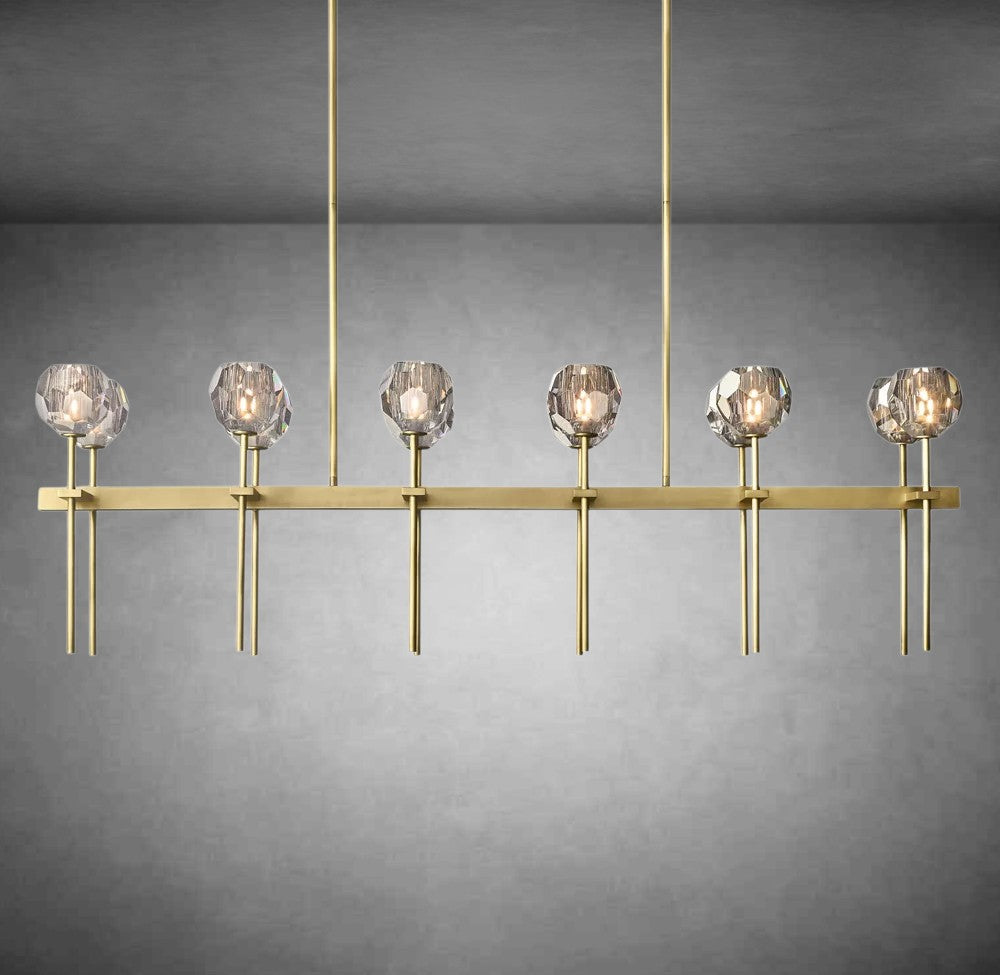 Boulo De Cristal Glass Double Linear Chandelier