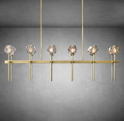 Boulo De Cristal Glass Double Linear Chandelier