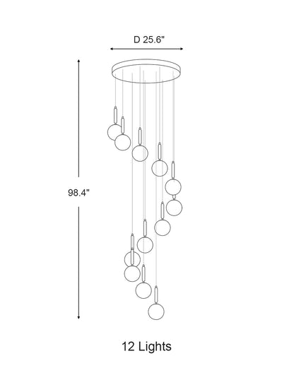 Extra Large Nordic Minimalist Long Pendant Light for Spiral Staircase/High-ceiling Room
