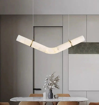Alabaster Kitchen Round Tube Pendant Lighting