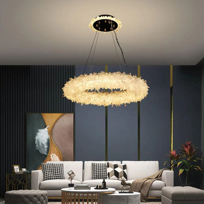Rose Rock Crystal Modern Chandelier Glamorous Pendant Lighting