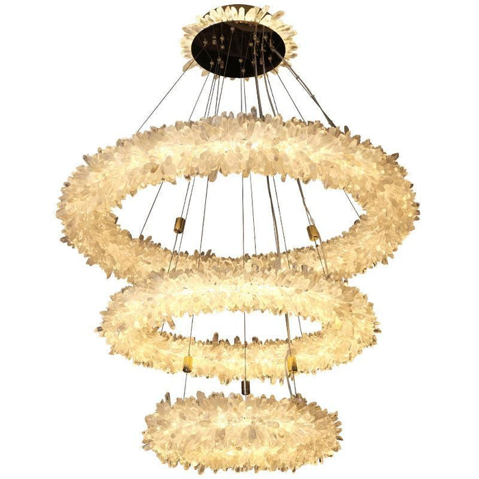 Rose Rock Crystal Modern Chandelier Glamorous Pendant Lighting