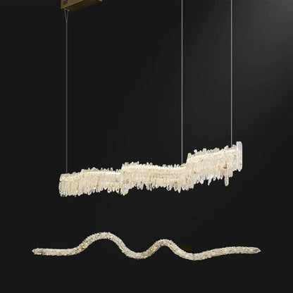 Rose Rock Crystal Chandelier Modern Linear Chandelier