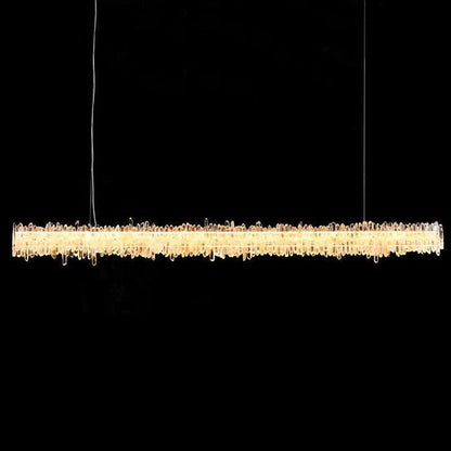 Rose Rock Crystal Chandelier Modern Linear Chandelier