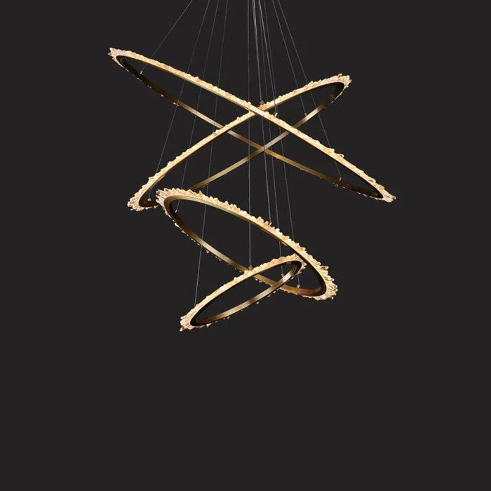 Rose Rock Crystal Ring Chandelier Contemporary Chandelie Staircase