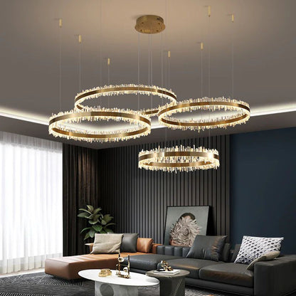 Rose Rock Crystal Rings Luxury Chandelier Modern Chandelier Dining Room