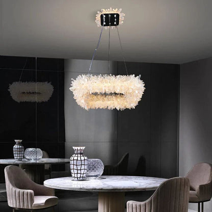 Rose Square Rock Crysta Chandelier Modern Lighting Fixture