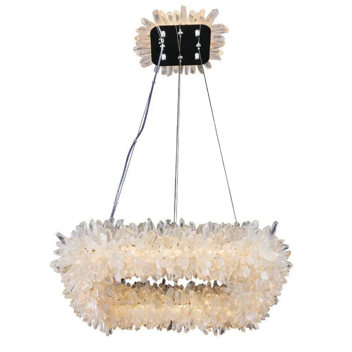 Rose Square Rock Crysta Chandelier Modern Lighting Fixture