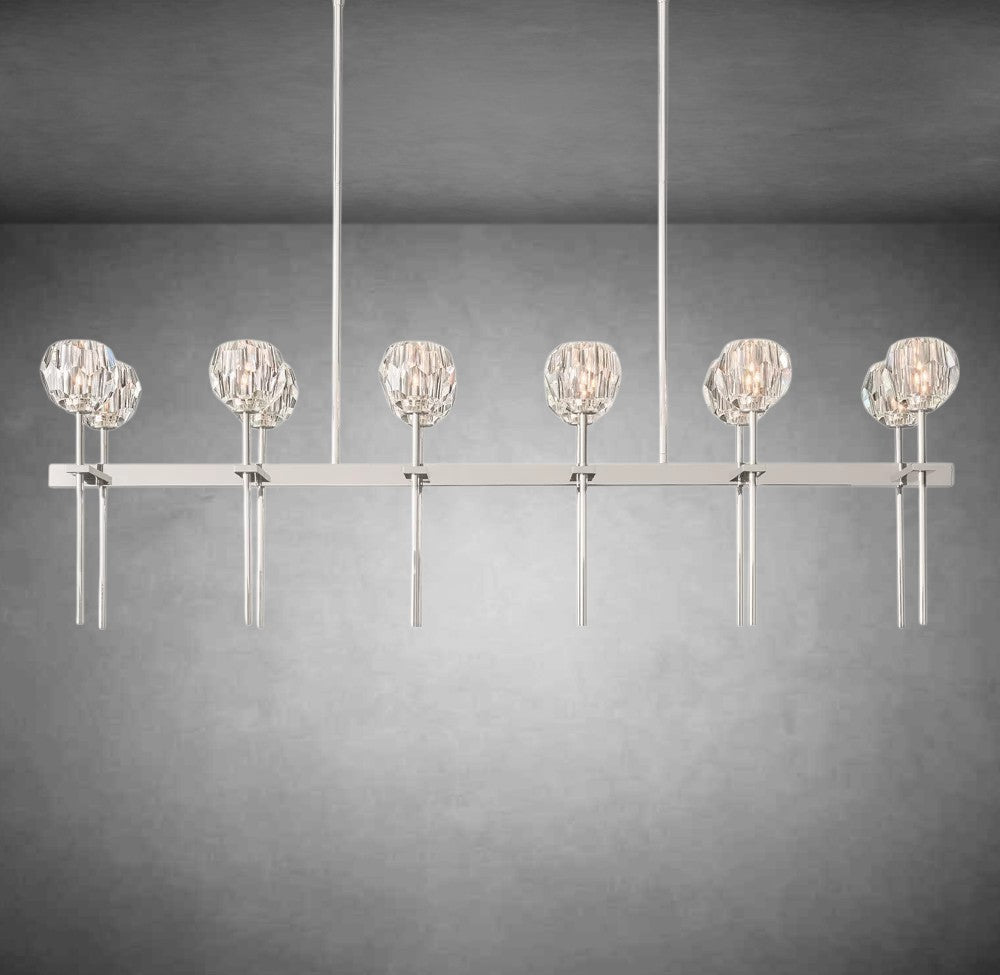 Boulo De Cristal Glass Double Linear Chandelier