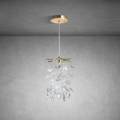 23.6" Modern Gold Tree Branch Crystal Chandelier