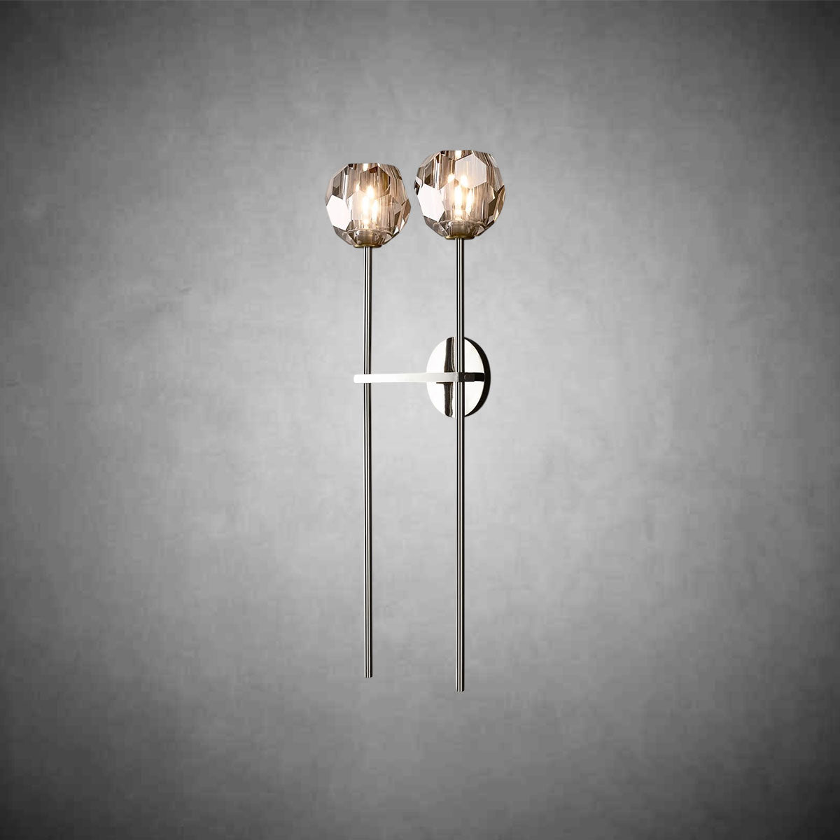 Boule De Cristal Clear Glass Grand Double Sconce