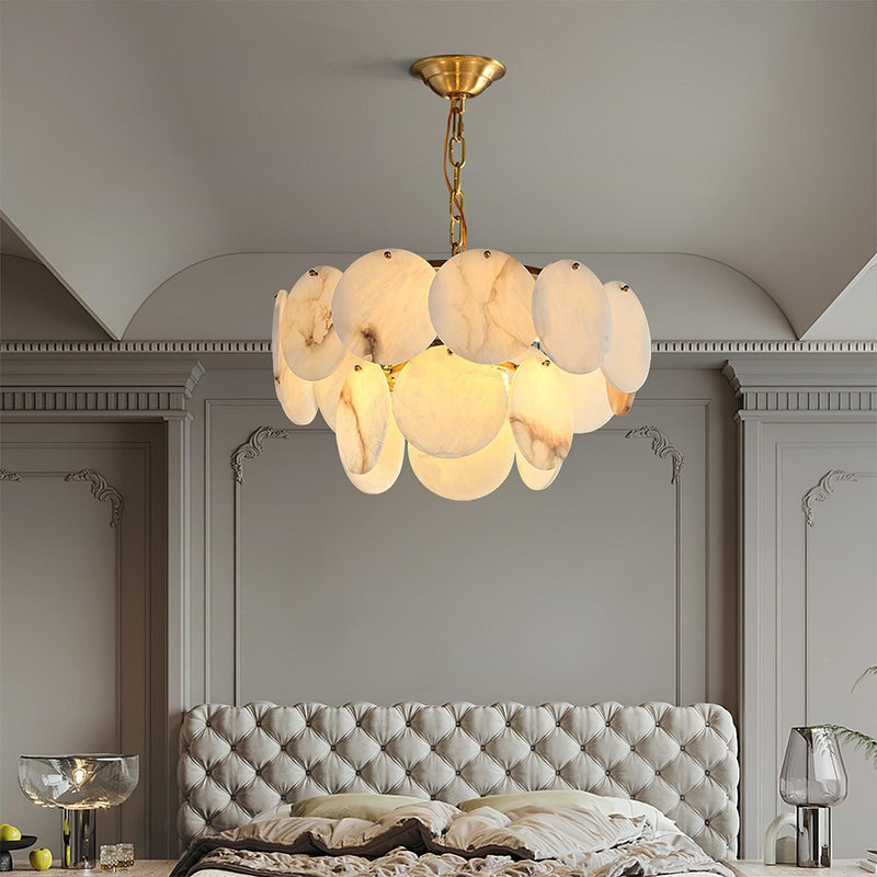Alabaster Shell Brass Chandelier with 2/3/4/5/6 layer