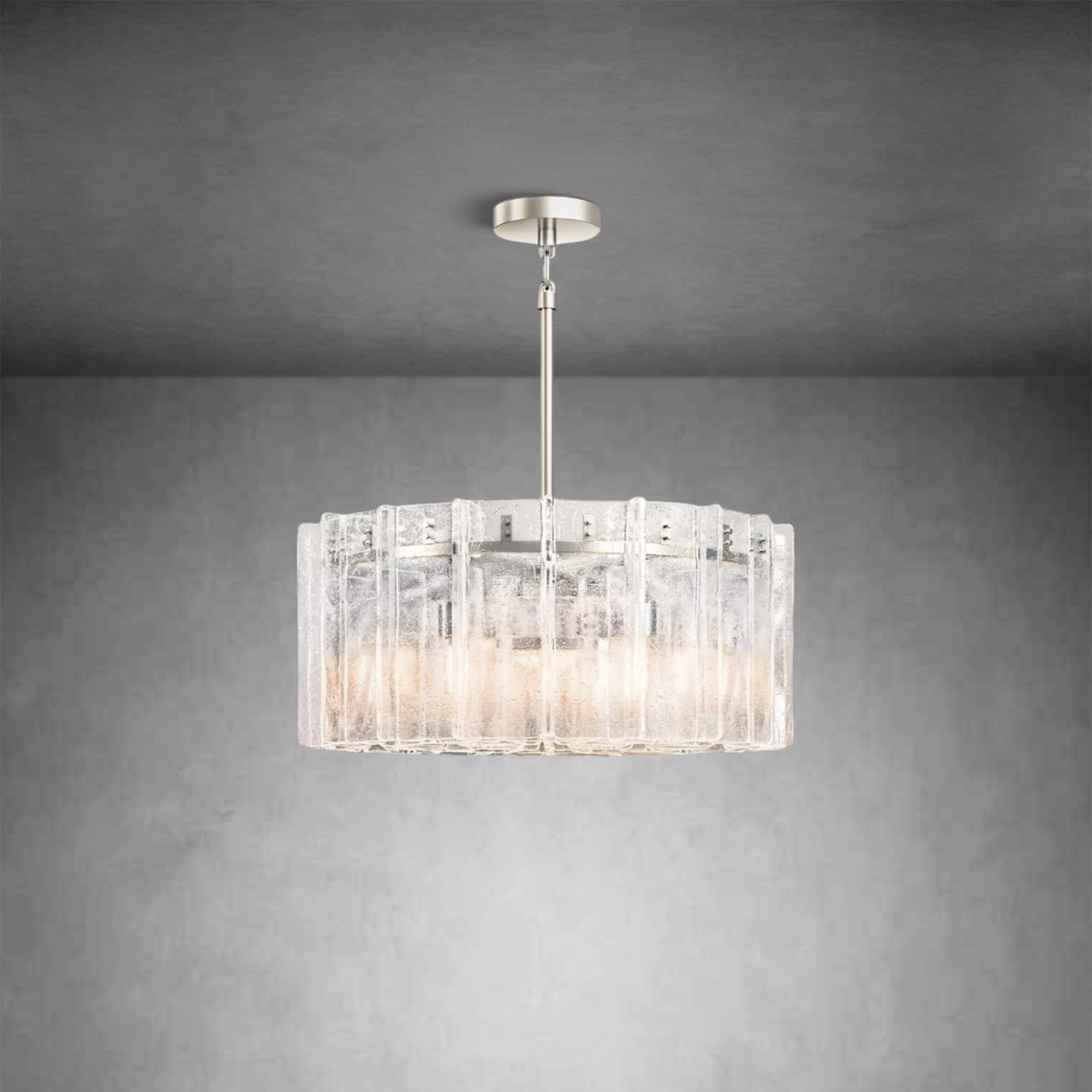 Latice Clear Glass Round Chandelier