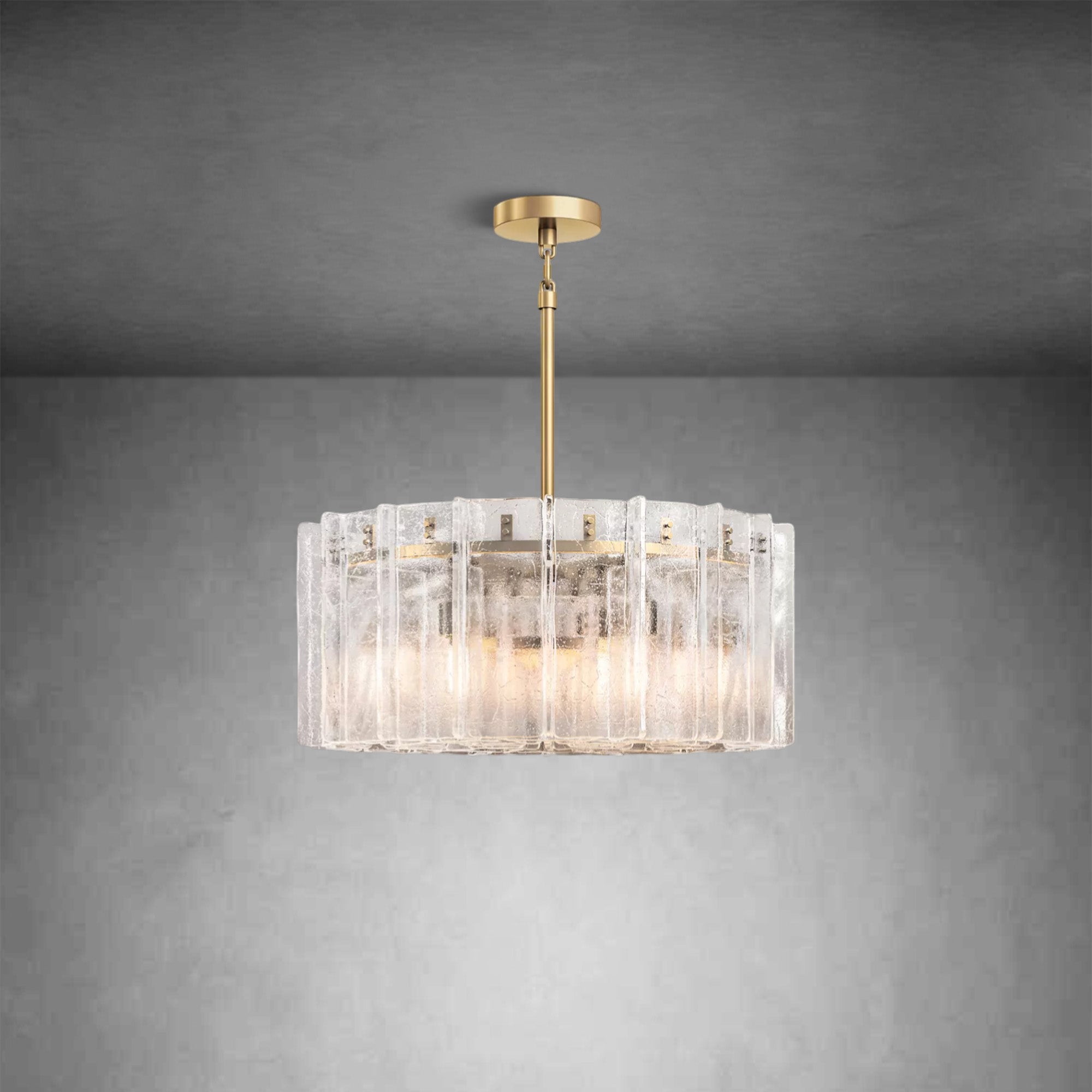 Latice Clear Glass Round Chandelier