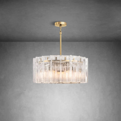Latice Clear Glass Round Chandelier