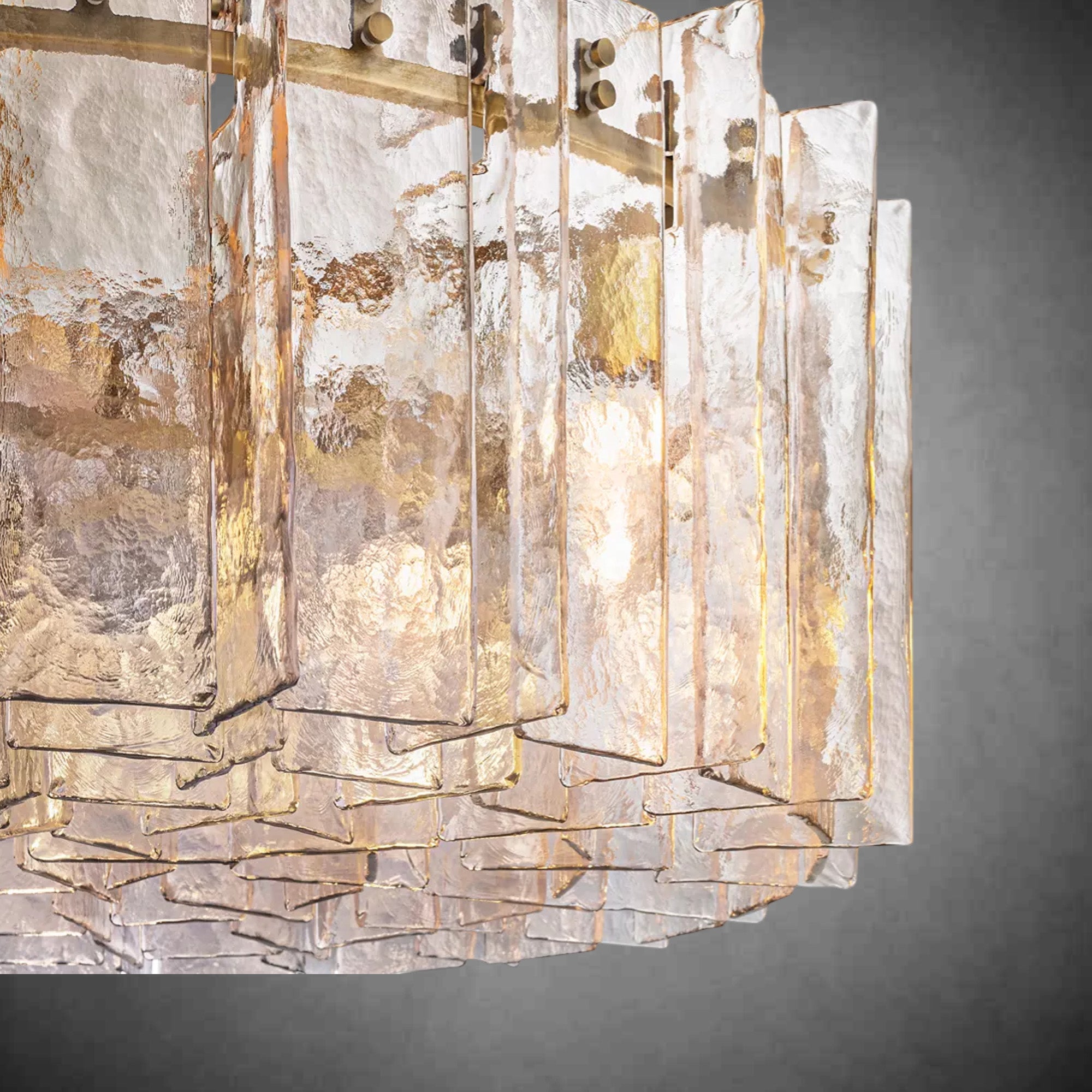 Latice Clear Glass Round Chandelier