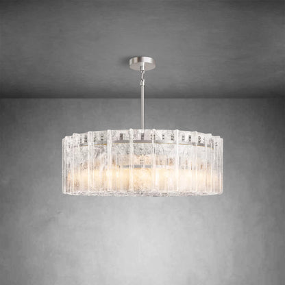 Latice Clear Glass Round Chandelier