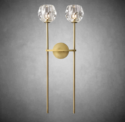 Boule De Cristal Clear Glass Grand Double Sconce