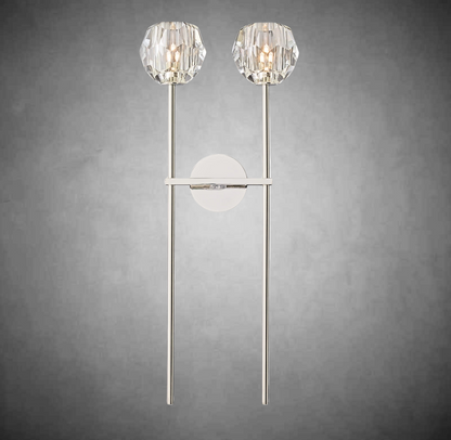 Boule De Cristal Clear Glass Grand Double Sconce