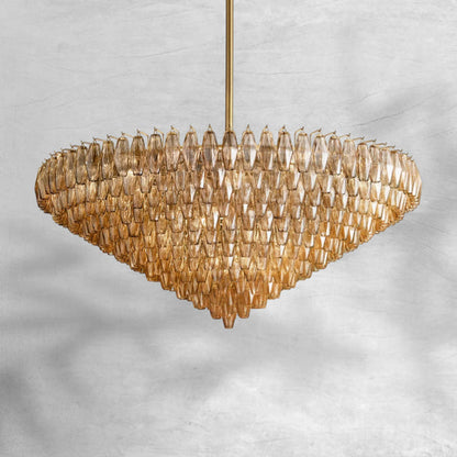 Chiaravalle Glass Tiered Round Chandelier 37"D 47"D 62"D