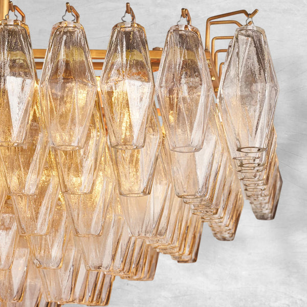 Chiaravalle Clear Glass Tired Rectangular Chandelier 54"74"