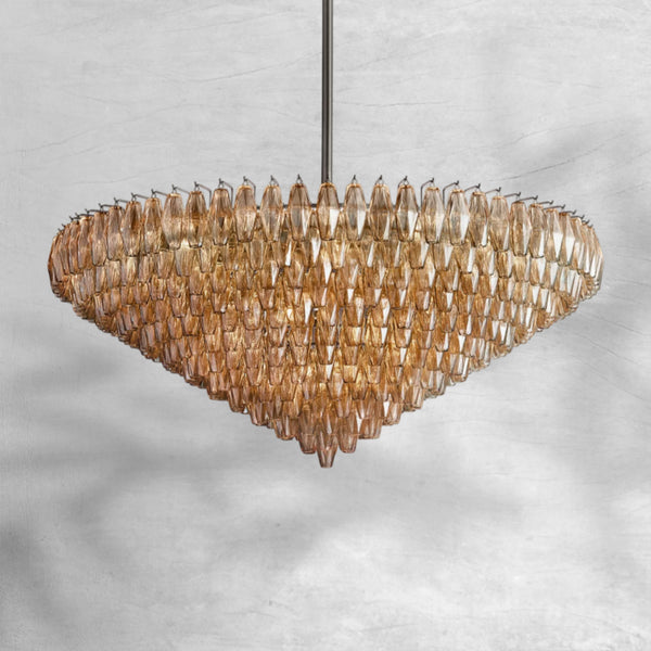 Chiaravalle Glass Tiered Round Chandelier 37"D 47"D 62"D