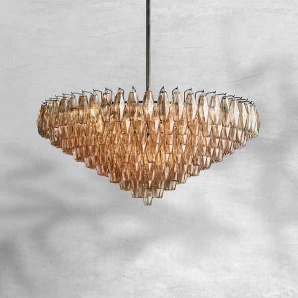 Chiaravalle Glass Tiered Round Chandelier 37"D 47"D 62"D