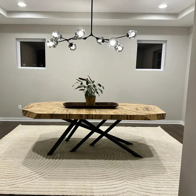 Modern Sputnik Smoky Gray/Amber Glass Branch Chandelier for Kitchen Island/Dining Room